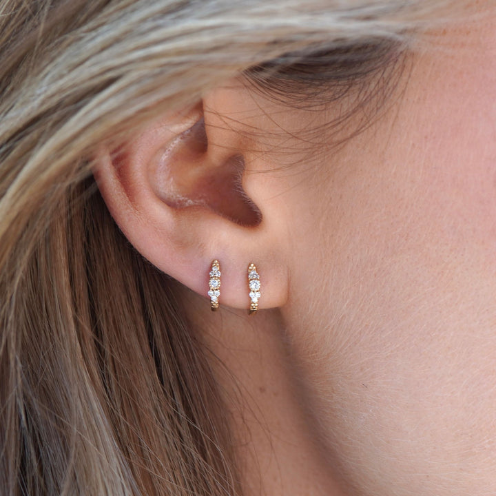 Mini Paradis 18K Gold Hoop w. Diamonds