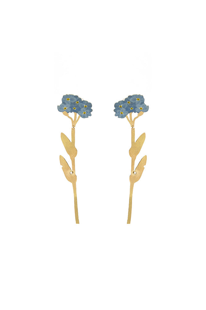 Vergiss mich nicht, 18k goldene Ohrringe zu fallen w. Diamant