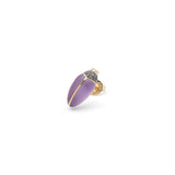 Mini Scarab 18K Gold & Silber Stud w. Amethyst & Diamonds
