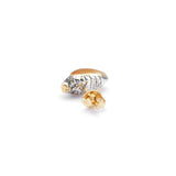 Mini Scarab 18K Gold & Silber Stud w. Citrin