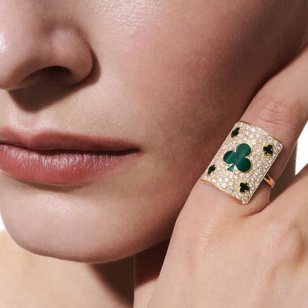 Lucky Harmonie Giant 18K Gold Ring w. Lab-Grown Diamonds