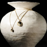 Stor Yin Yang 18K Guld Halskæde m. Lab-Grown Diamanter