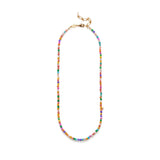 Carnival Gold Plated Necklace w. Mixed Coloured Beads