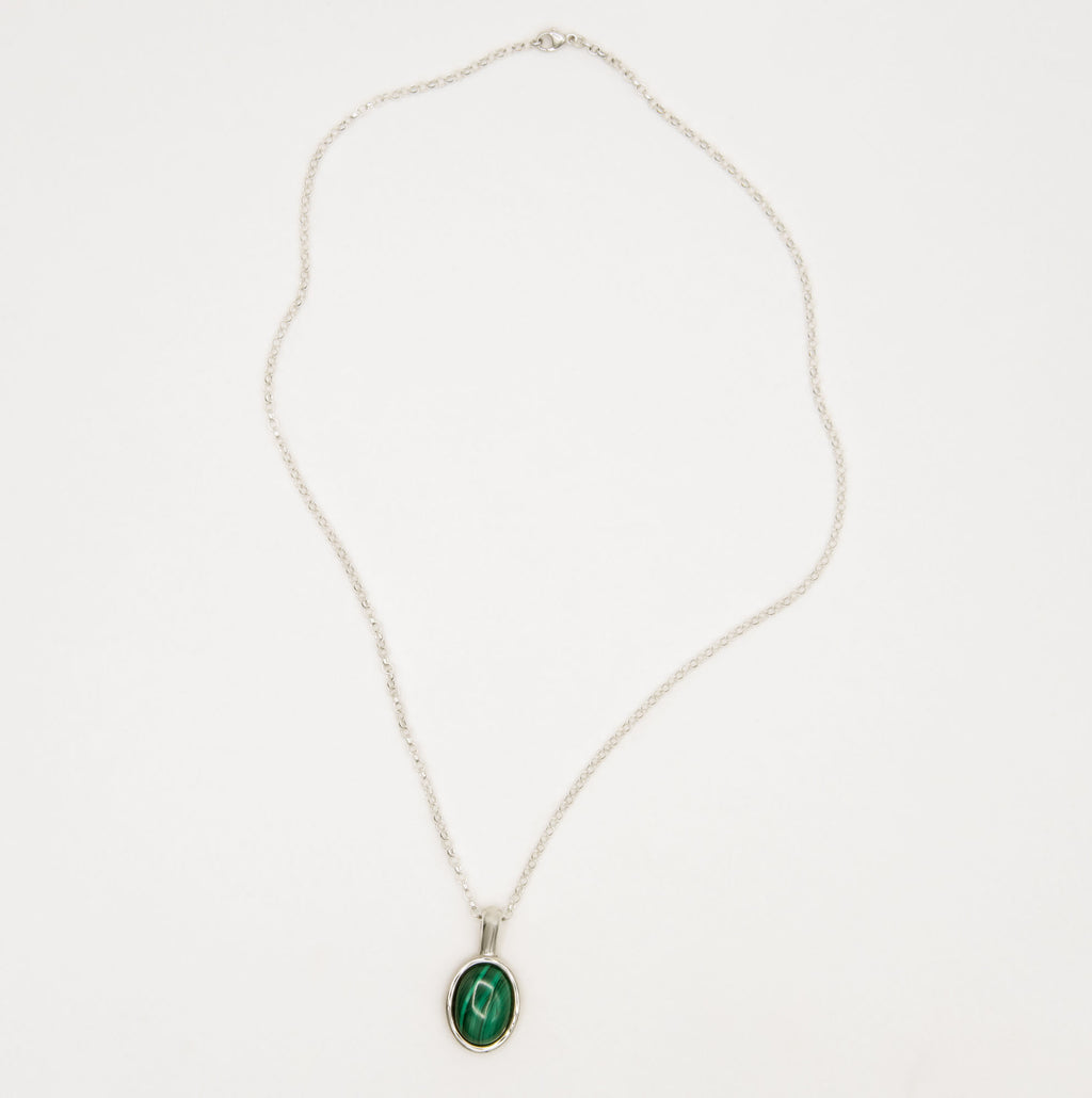 Figura Silver Necklace w. Malachite