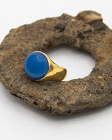 Figura Gold Plated Ring w. Agate