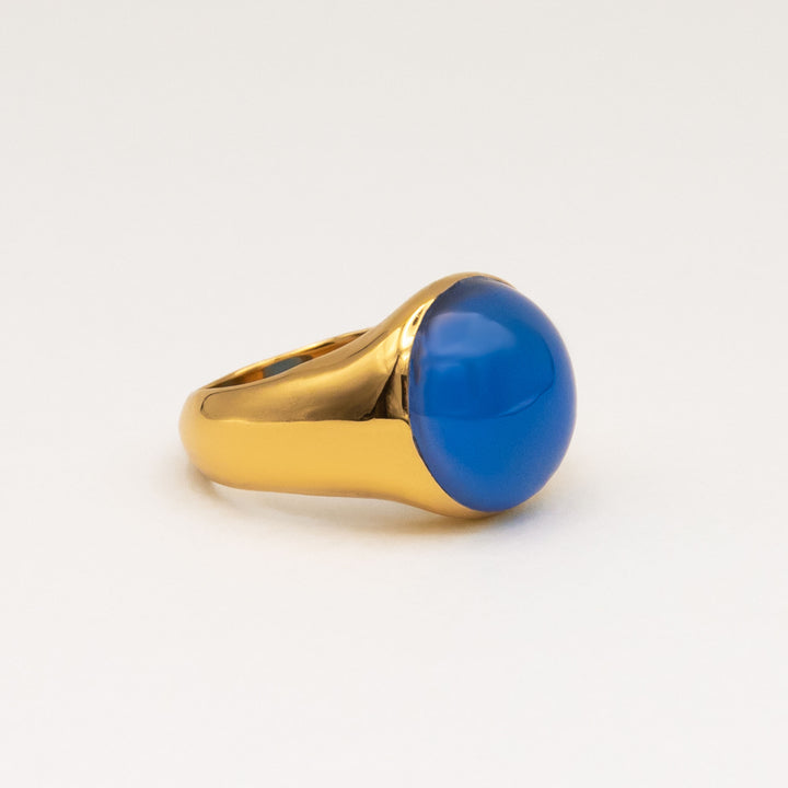 Figura Gold Plated Ring w. Agate
