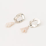 Agua Silver Earrings w. Biwa Pearls