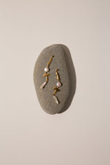 Amuleto Forgyldte Øreringe m. Biwa Perler