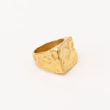 Areia Rectangular Gold Plated Signet Ring