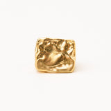 Areia Rectangular Gold Plated Signet Ring