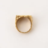 Areia Rectangular Gold Plated Signet Ring