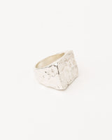 Areia Rectangular Silver Signet Ring