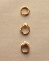 Inga Gold Plated Ring w. Freshwater Pearls