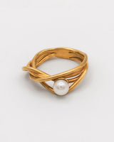 Perola Liana Gold Plated Ring w. Freshwater Pearl