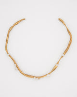 Ramo Gold Plated Choker w. Freshwater Pearls