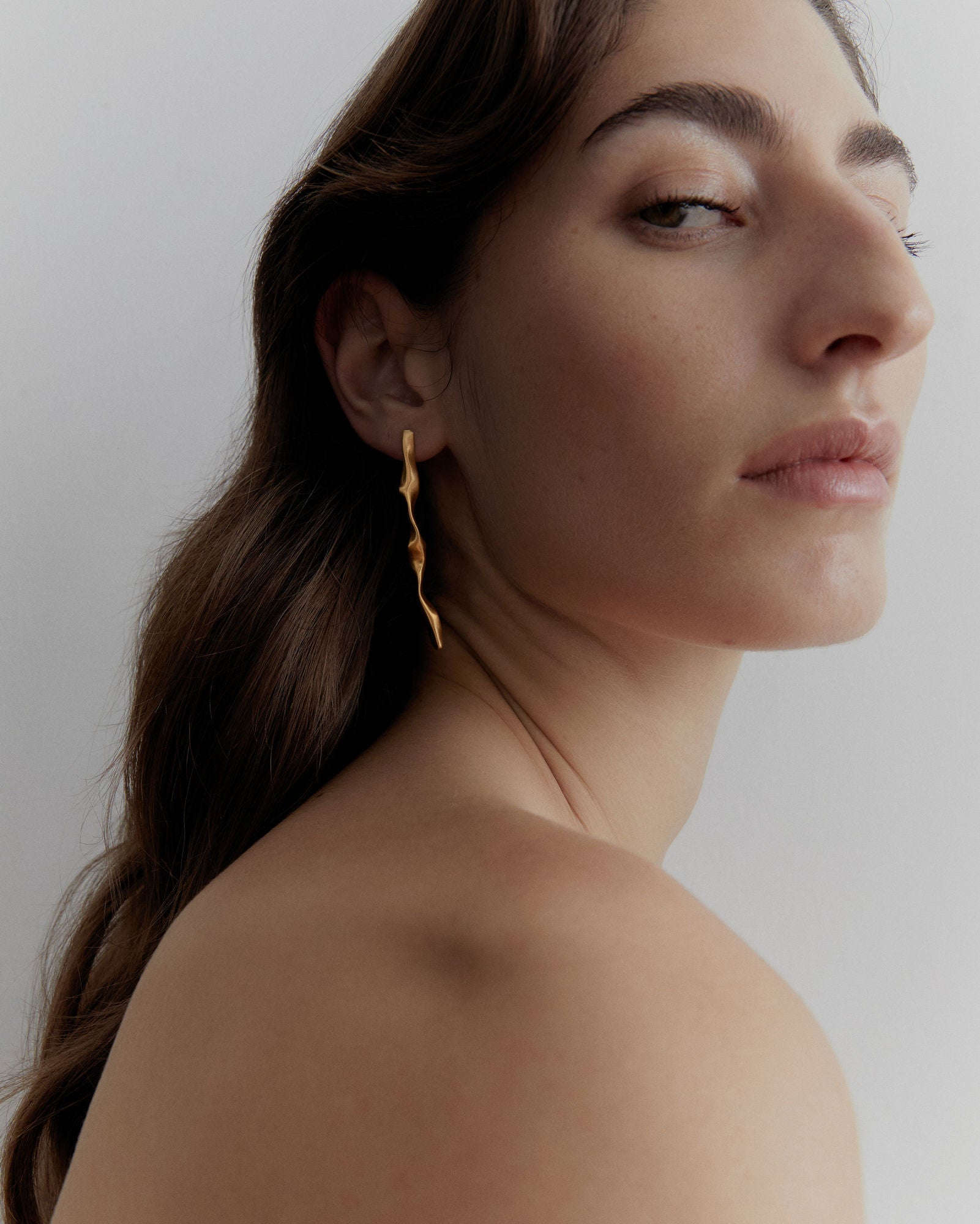 Trama Gold Plated Earrings w. Freshwater Pearls