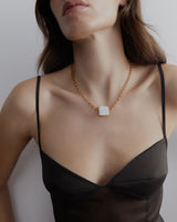 Verso Forgyldt Halskæde m. Keshi Perler