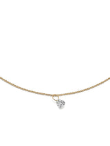 Gold Plated Necklace w. Floating Lab-Grown Heart Diamond