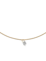 Gold Plated Necklace w. Floating Lab-Grown Diamond