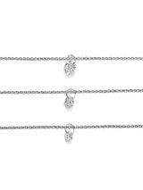 Silver Necklace w. Floating Lab-Grown Diamond