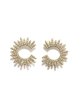 Mini Moon Star Vermeil Earrings w. White Zirconias