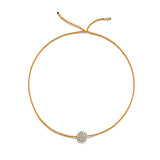 Tiny Gold Vermeil Bracelet w. Diamond Disc