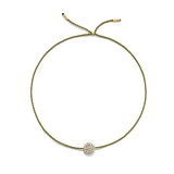 Tiny Gold Vermeil Bracelet w. Diamond Disc