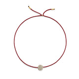 Tiny Gold Vermeil Bracelet w. Diamond Disc