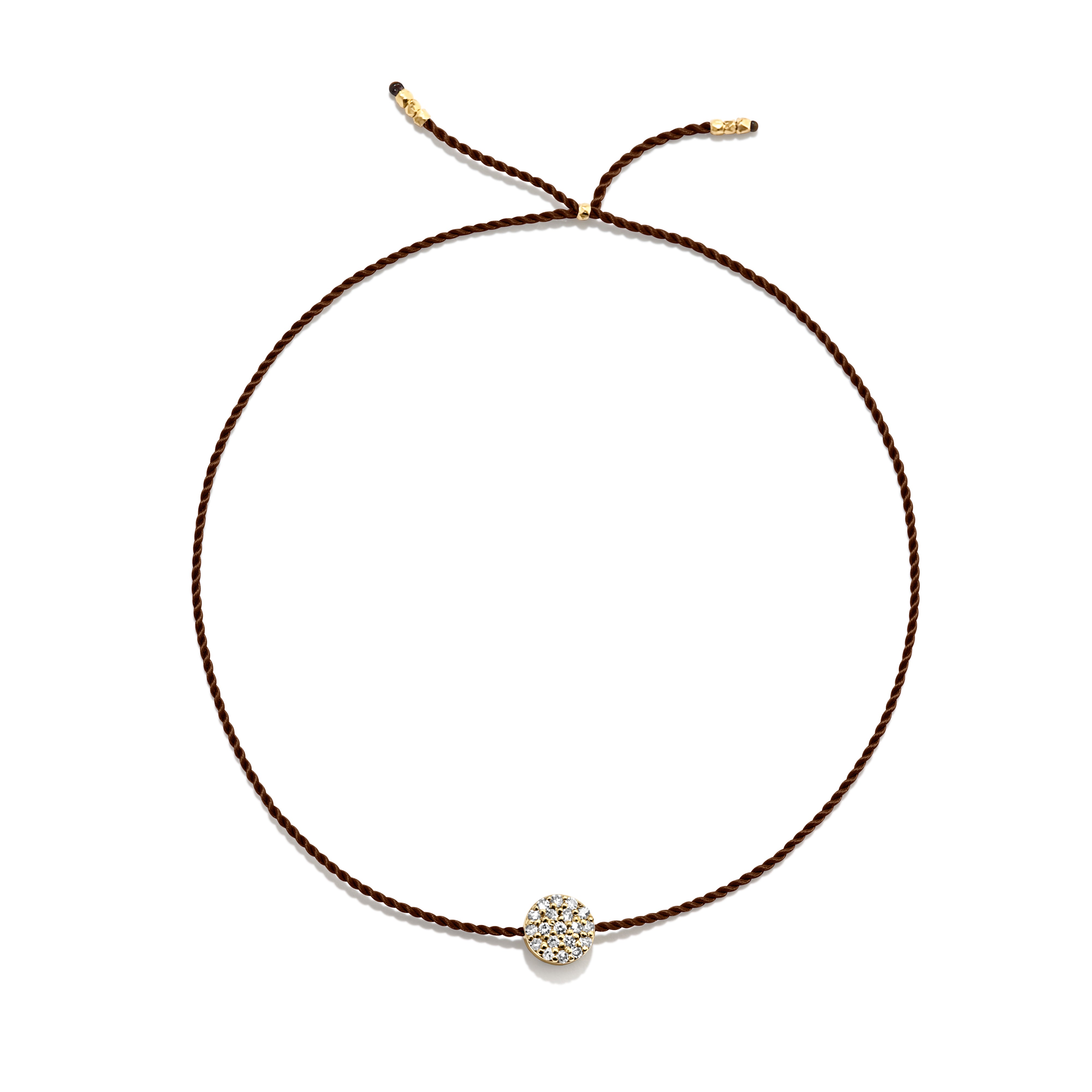 Tiny Gold Vermeil Bracelet w. Diamond Disc