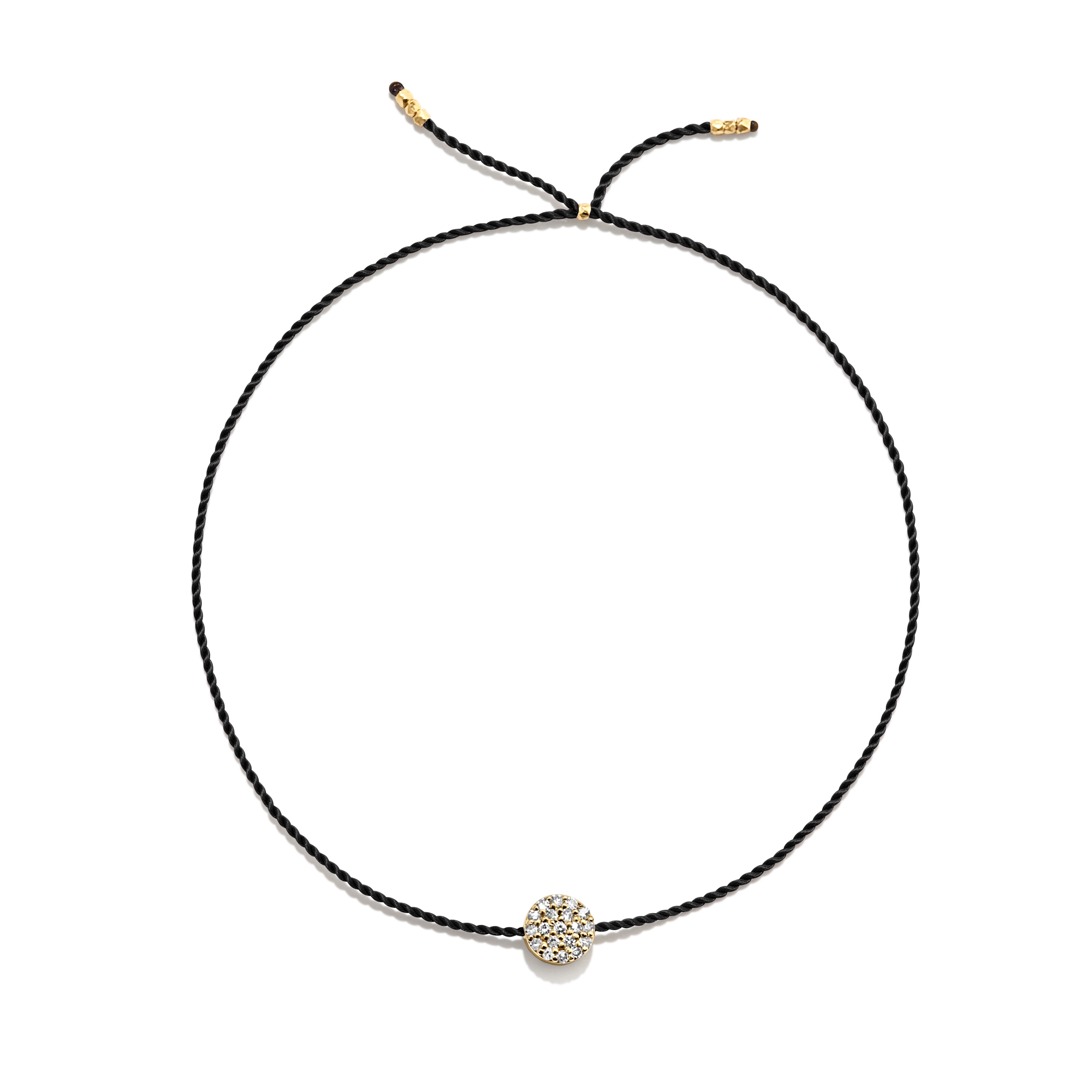 Tiny Gold Vermeil Bracelet w. Diamond Disc