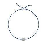 Tiny Silver Bracelet w. Diamond Disc