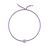 Tiny Silver Bracelet w. Diamond Disc