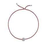 Tiny Silver Bracelet w. Diamond Disc