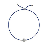 Tiny Silver Bracelet w. Diamond Disc