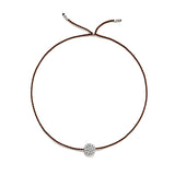 Tiny Silver Bracelet w. Diamond Disc