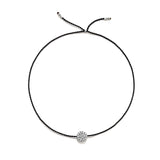 Tiny Silver Bracelet w. Diamond Disc