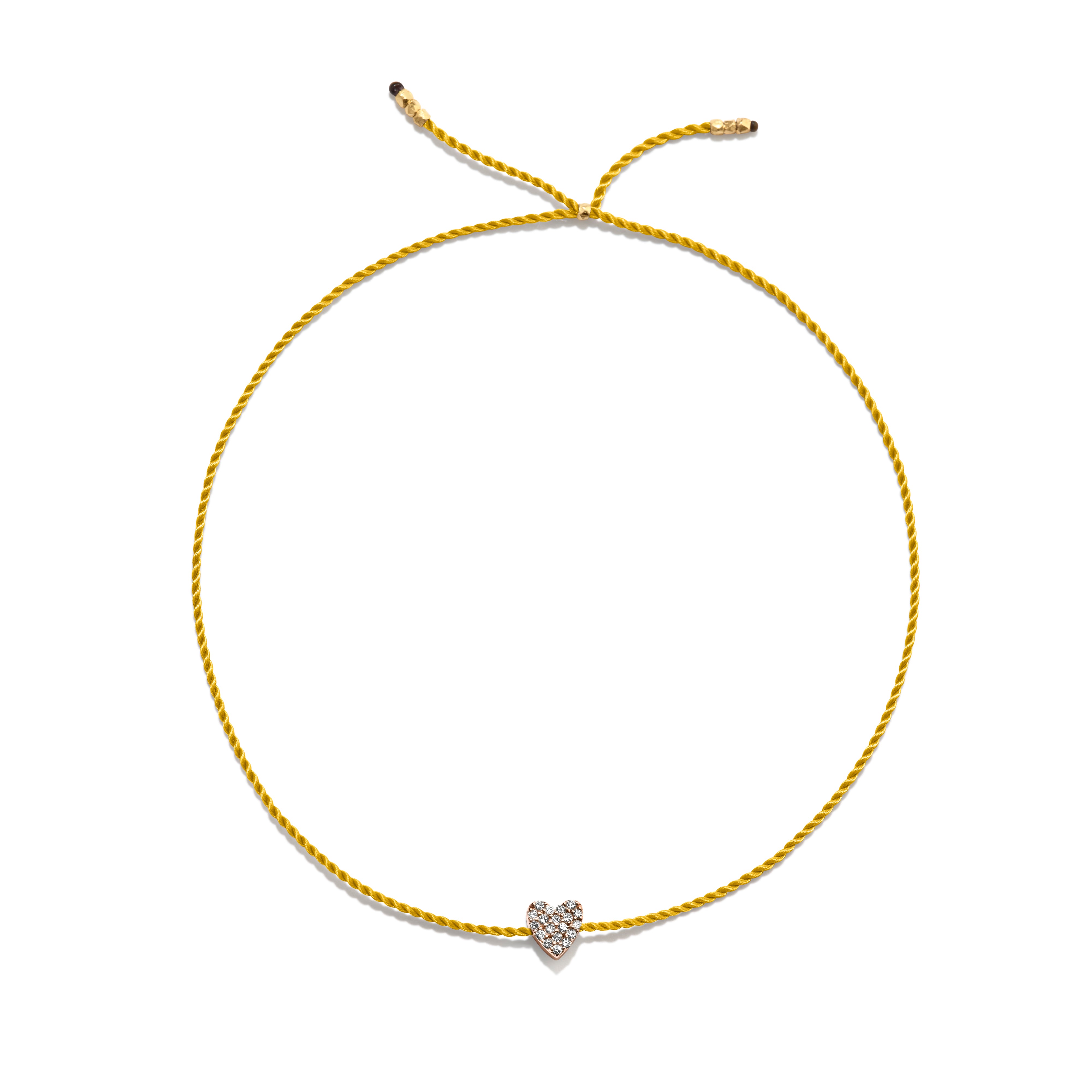 Tiny Guld Vermeil Armbånd m. Diamant Hjerte
