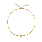 Winziges goldenes Vermeil Armband w. Diamantherz