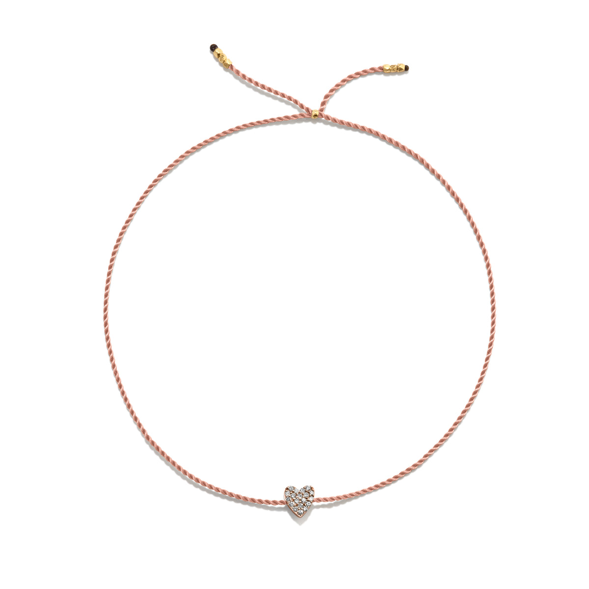 Tiny Guld Vermeil Armbånd m. Diamant Hjerte