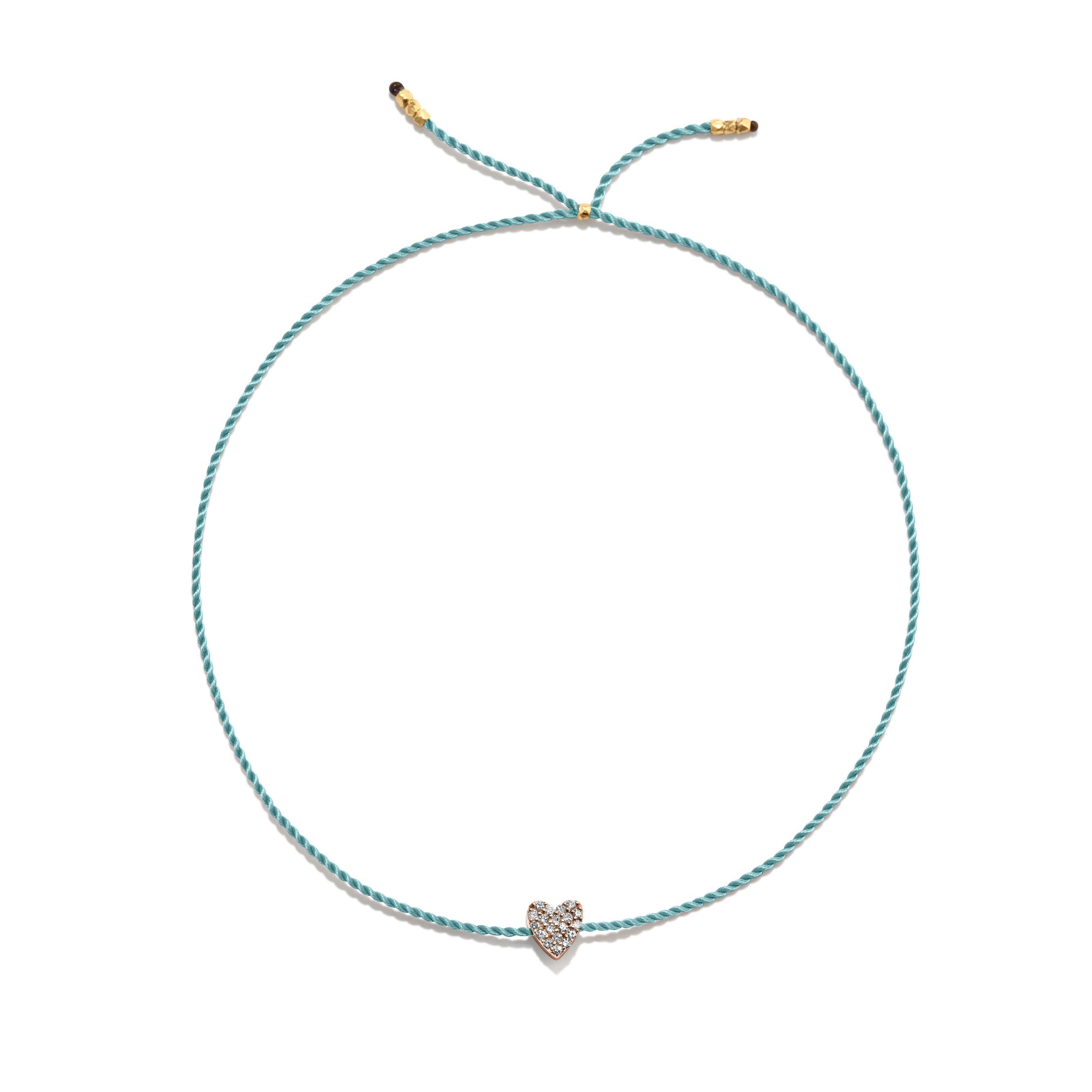 Tiny Guld Vermeil Armbånd m. Diamant Hjerte