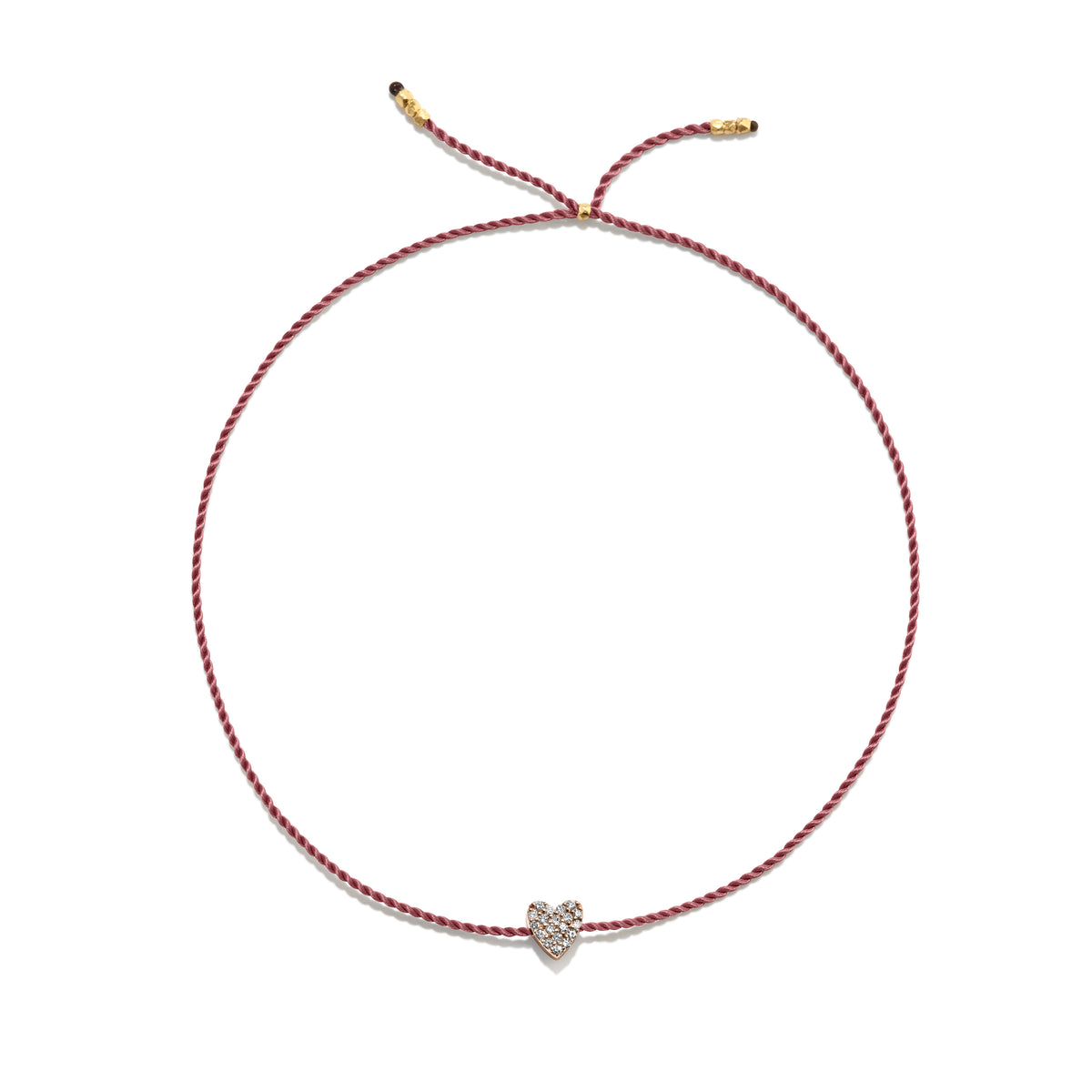 Tiny Guld Vermeil Armbånd m. Diamant Hjerte