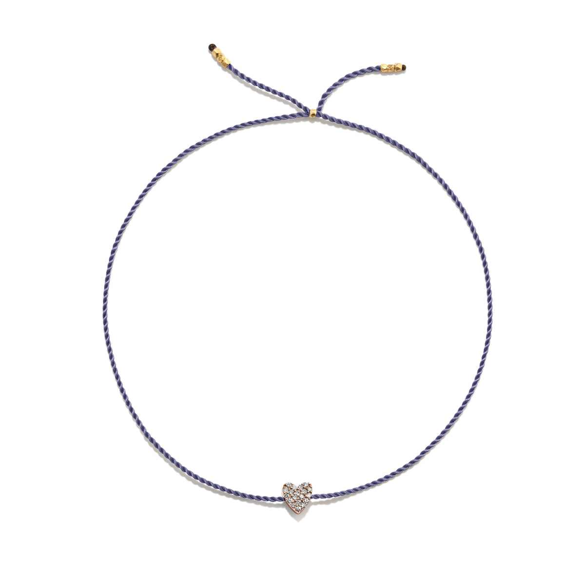 Tiny Guld Vermeil Armbånd m. Diamant Hjerte