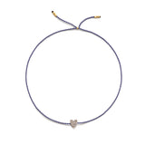 Winziges goldenes Vermeil Armband w. Diamantherz