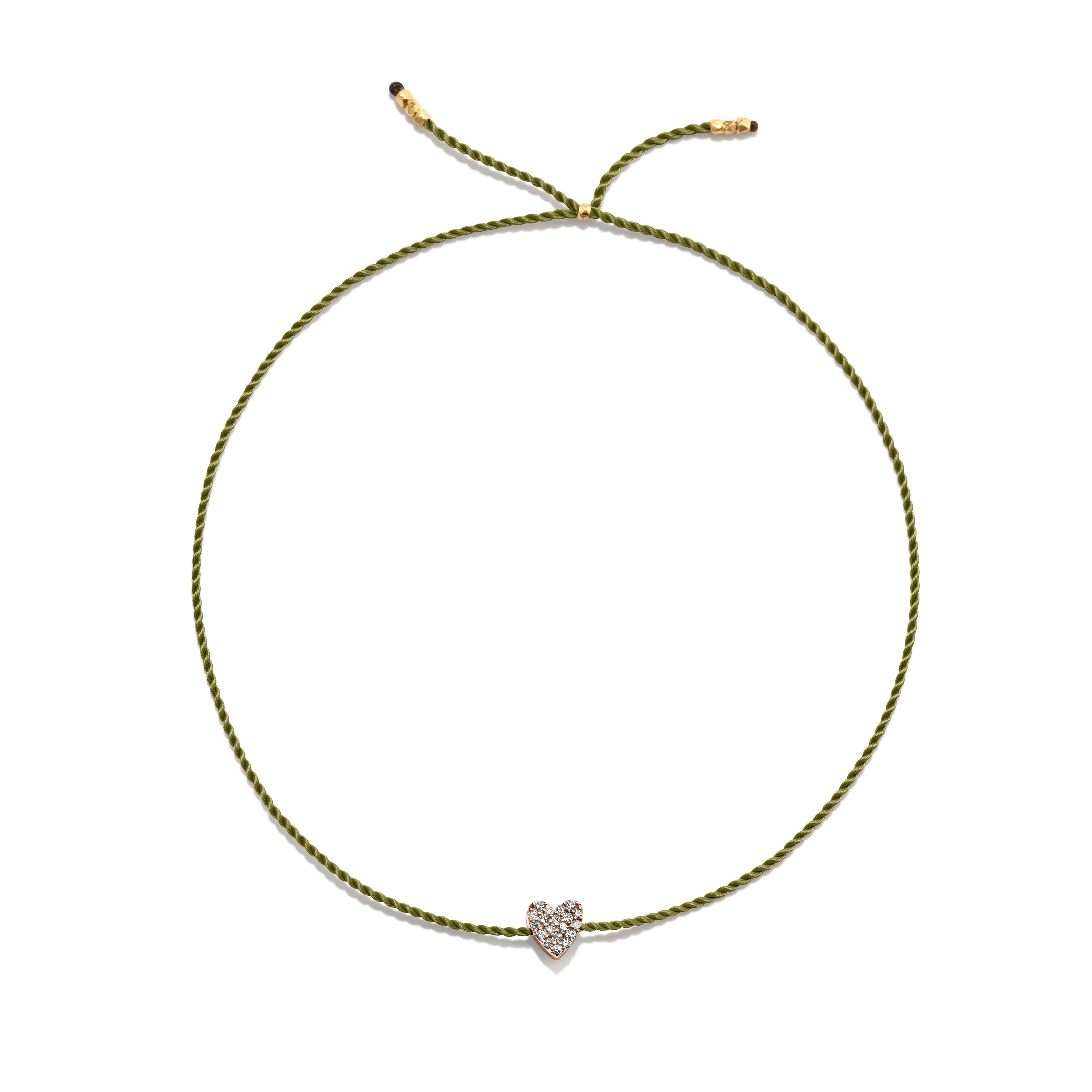 Tiny Guld Vermeil Armbånd m. Diamant Hjerte