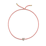 Winziges goldenes Vermeil Armband w. Diamantherz