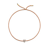 Winziges goldenes Vermeil Armband w. Diamantherz