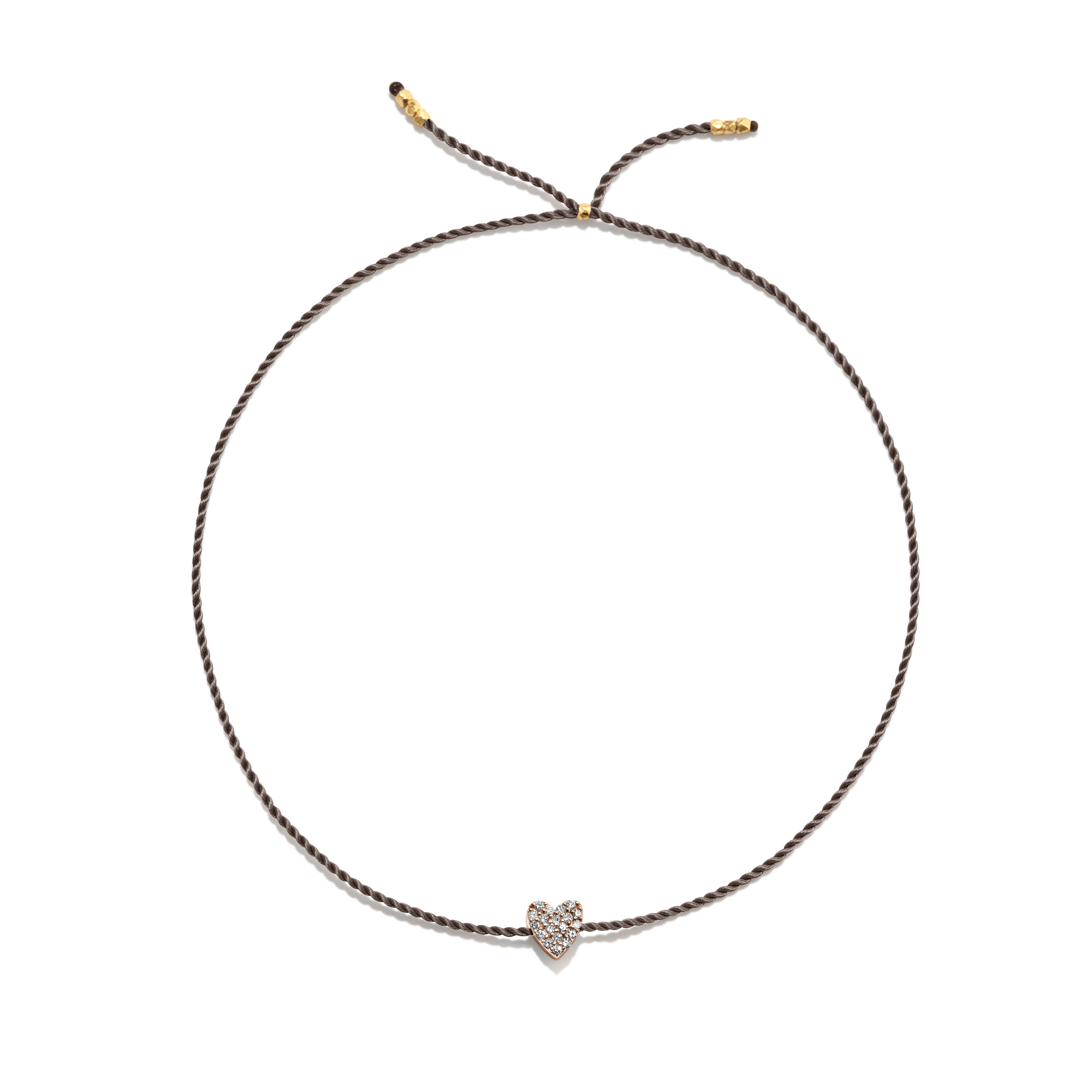 Tiny Guld Vermeil Armbånd m. Diamant Hjerte