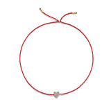 Winziges goldenes Vermeil Armband w. Diamantherz