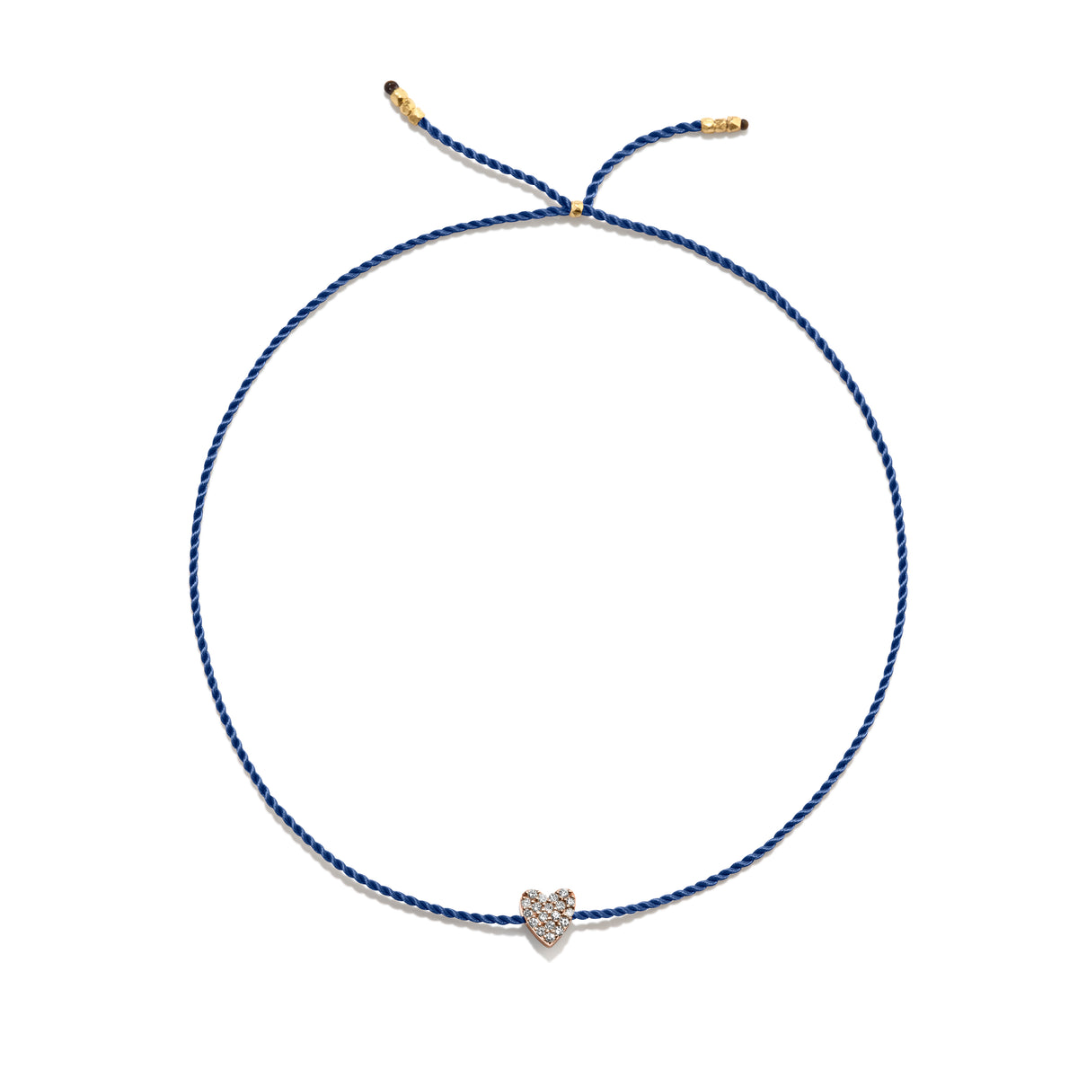 Tiny Guld Vermeil Armbånd m. Diamant Hjerte