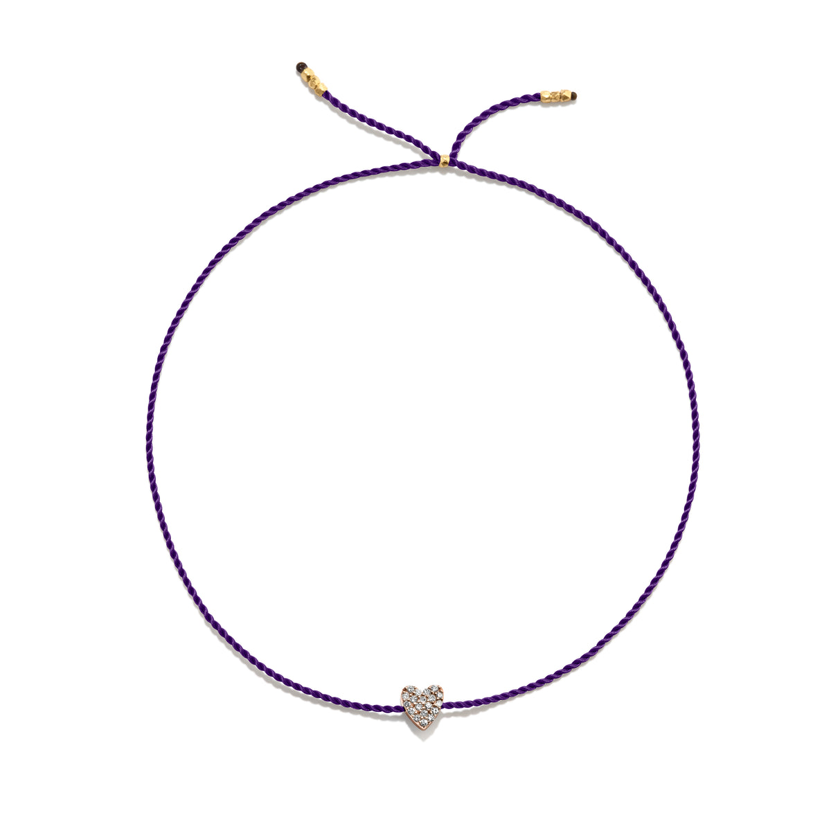 Tiny Guld Vermeil Armbånd m. Diamant Hjerte